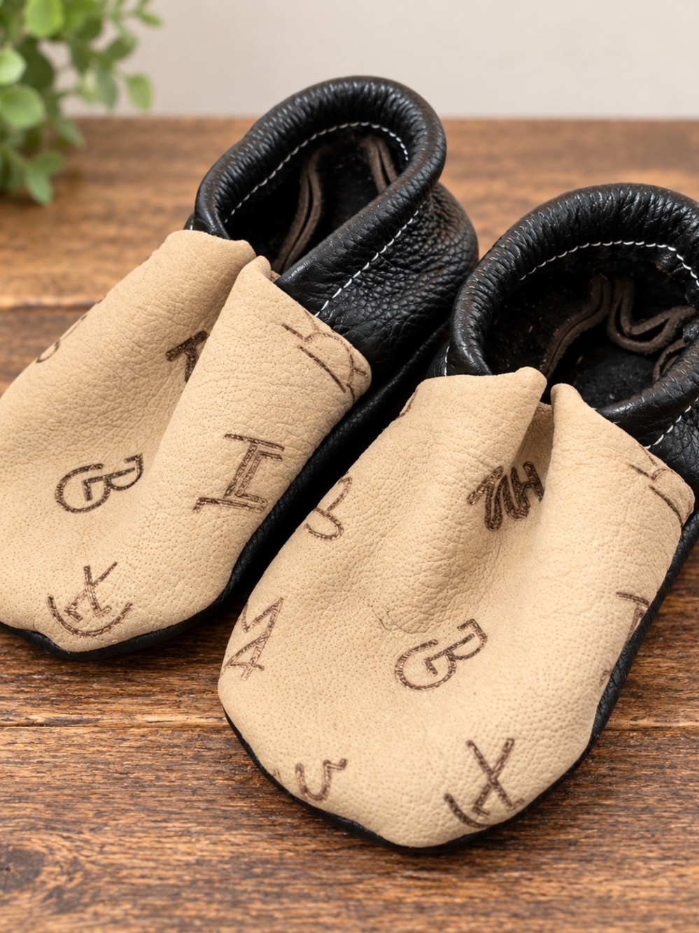 Western Cowboy Baby Soft Leather Moccasins 12-18 Months